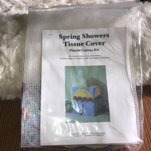 Met Productions | Office | Spring Showers Tissue Cover Plastic Canvas ...